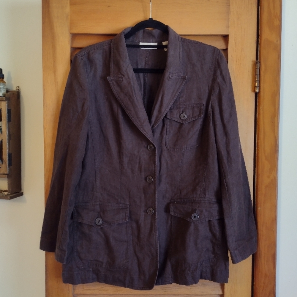 Apostrophe Women's 100% Linen Lightweight Jacket Size 8
